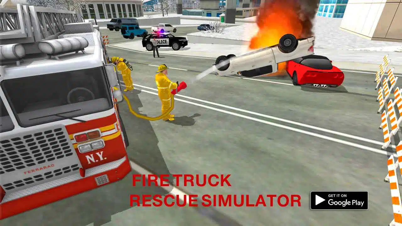 لعبة الإنقاذ من النيران Fire Truck Rescue Simulator 1 لعبة الإنقاذ من النيران Fire Truck Rescue Simulator