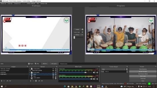 OBS Studio Software Display during Live Streaming