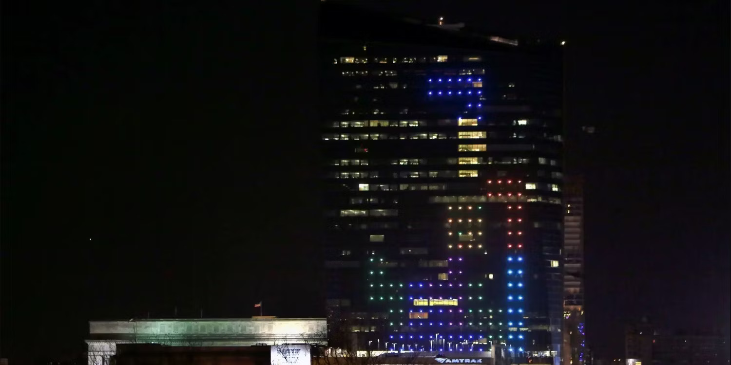 tetris on a skyscraper